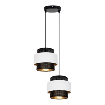 Lámpara colgante NESS 2xE27/60W/230V diá. 30 cm negro/blanco