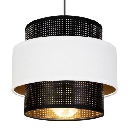 Lámpara colgante NESS 2xE27/60W/230V diá. 30 cm negro/blanco
