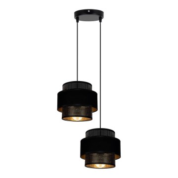 Lámpara colgante NESS 2xE27/60W/230V diá. 30 cm negro