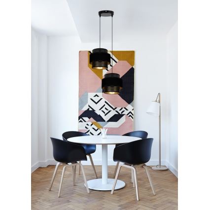 Lámpara colgante NESS 2xE27/60W/230V diá. 30 cm negro