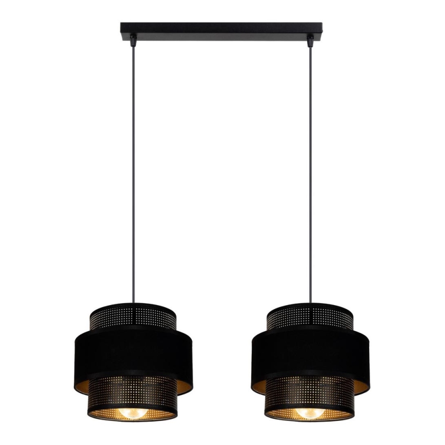Lámpara colgante NESS 2xE27/60W/230V negro