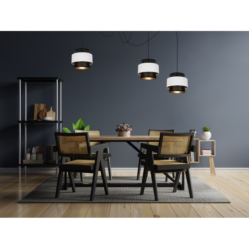 Lámpara colgante NESS 3xE27/60W/230V araña negro/blanco