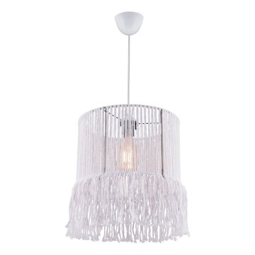 Lámpara colgante NESS MACRAME 1xE27/40W/230V blanca