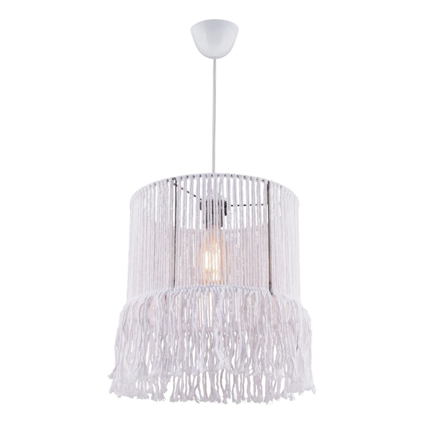 Lámpara colgante NESS MACRAME 1xE27/40W/230V blanca