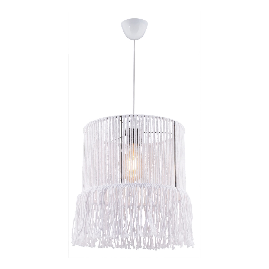Lámpara colgante NESS MACRAME 1xE27/40W/230V blanca