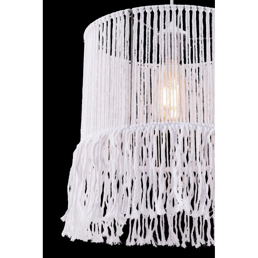 Lámpara colgante NESS MACRAME 1xE27/40W/230V blanca