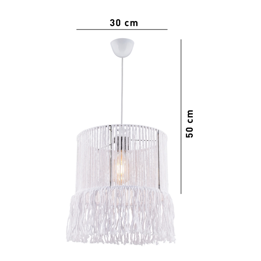 Lámpara colgante NESS MACRAME 1xE27/40W/230V blanca