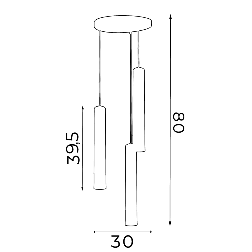 Lámpara colgante NEST 3xGU10/8W/230V blanco/cromo brillante