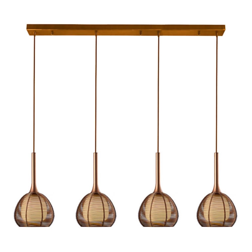 Lámpara colgante NEST 4xE14/6W/230V cobre