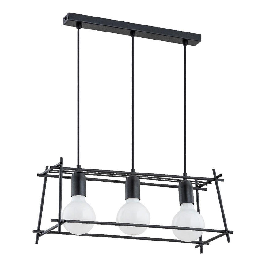 Lámpara colgante NETI 3xE27/15W/230V negro