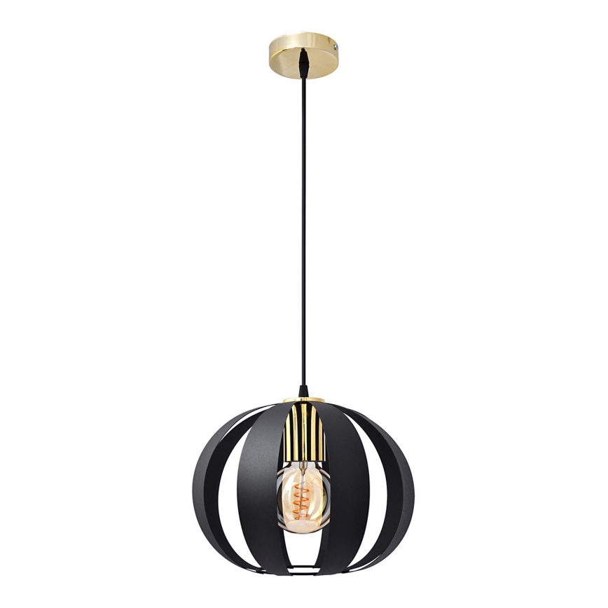 Lámpara colgante NEWTON 1xE27/15W/230V negro/dorado