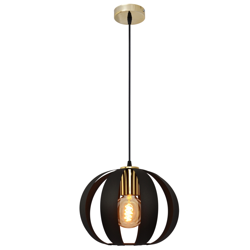 Lámpara colgante NEWTON 1xE27/15W/230V negro/dorado