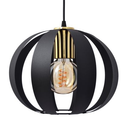 Lámpara colgante NEWTON 1xE27/15W/230V negro/dorado