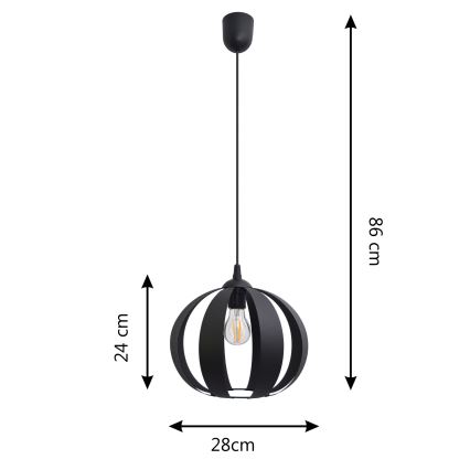 Lámpara colgante NEWTON 1xE27/15W/230V negro