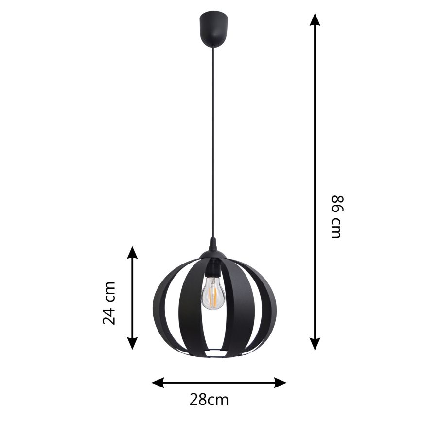 Lámpara colgante NEWTON 1xE27/15W/230V negro