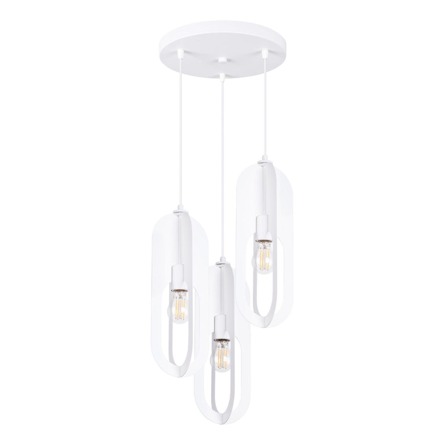 Lámpara colgante NICUS 3xE27/15W/230V blanco
