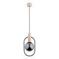 Lámpara colgante NIKI 1xE14/10W/230V negro/beige