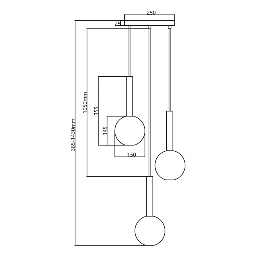 Lámpara colgante NIKO 3xG9/9W/230V negro