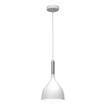 Lámpara colgante NOAK 1xE27/15W/230V blanco/cromo brillante