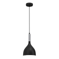 Lámpara colgante NOAK 1xE27/15W/230V negro/cromo brillante