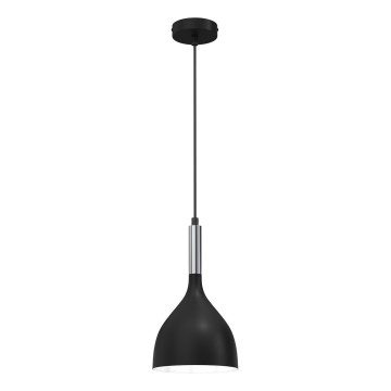 Lámpara colgante NOAK 1xE27/15W/230V negro/cromo brillante