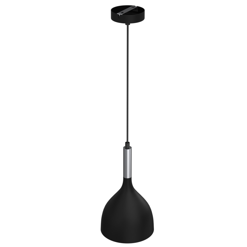 Lámpara colgante NOAK 1xE27/15W/230V negro/cromo brillante