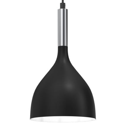 Lámpara colgante NOAK 1xE27/15W/230V negro/cromo brillante