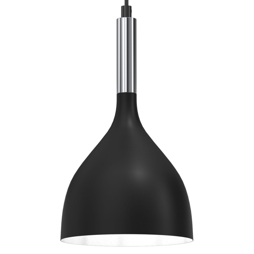 Lámpara colgante NOAK 1xE27/15W/230V negro/cromo brillante