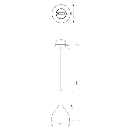Lámpara colgante NOAK 1xE27/15W/230V negro/cromo brillante
