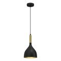 Lámpara colgante NOAK 1xE27/15W/230V negro/dorado