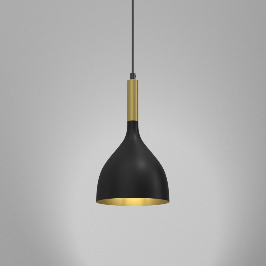 Lámpara colgante NOAK 1xE27/15W/230V negro/dorado