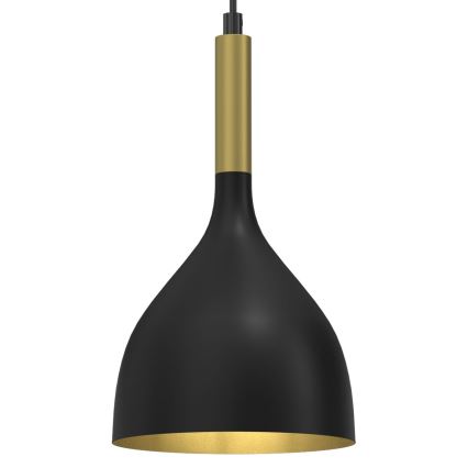 Lámpara colgante NOAK 1xE27/15W/230V negro/dorado