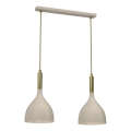 Lámpara colgante NOAK 2xE27/15W/230V beige/dorado