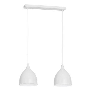 Lámpara colgante NOAK 2xE27/15W/230V blanco