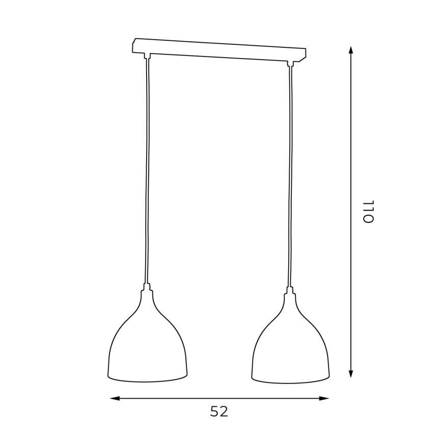 Lámpara colgante NOAK 2xE27/15W/230V blanco