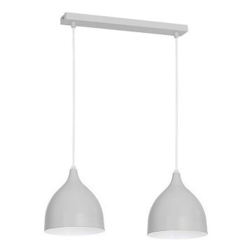 Lámpara colgante NOAK 2xE27/15W/230V gris