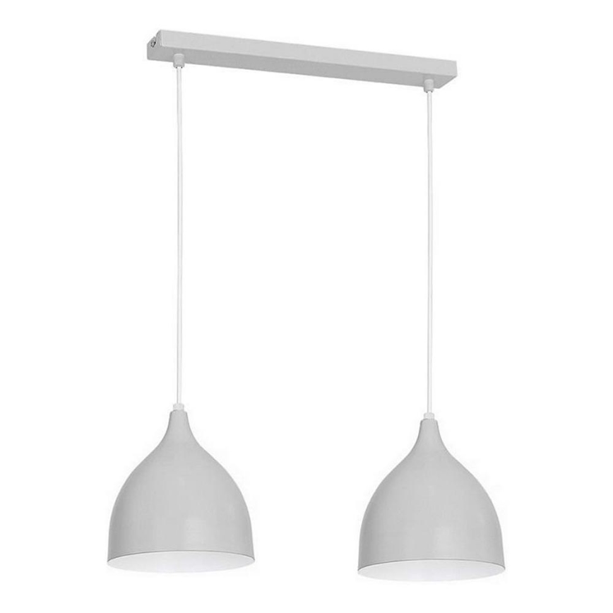 Lámpara colgante NOAK 2xE27/15W/230V gris