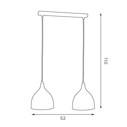 Lámpara colgante NOAK 2xE27/15W/230V gris