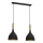 Lámpara colgante NOAK 2xE27/15W/230V negro/dorado