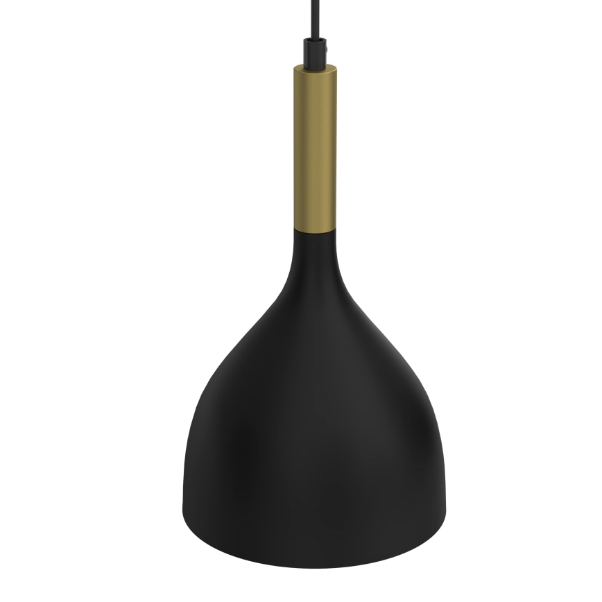 Lámpara colgante NOAK 2xE27/15W/230V negro/dorado