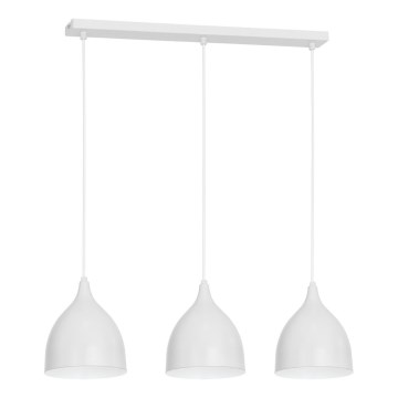 Lámpara colgante NOAK 3xE27/15W/230V blanco