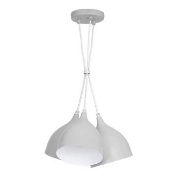Lámpara colgante NOAK 3xE27/15W/230V gris