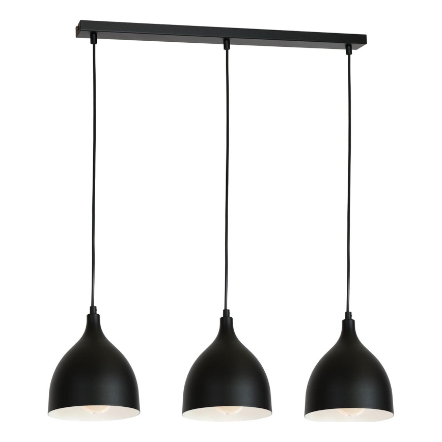 Lámpara colgante NOAK 3xE27/15W/230V negro