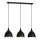Lámpara colgante NOAK 3xE27/15W/230V negro