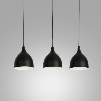 Lámpara colgante NOAK 3xE27/15W/230V negro