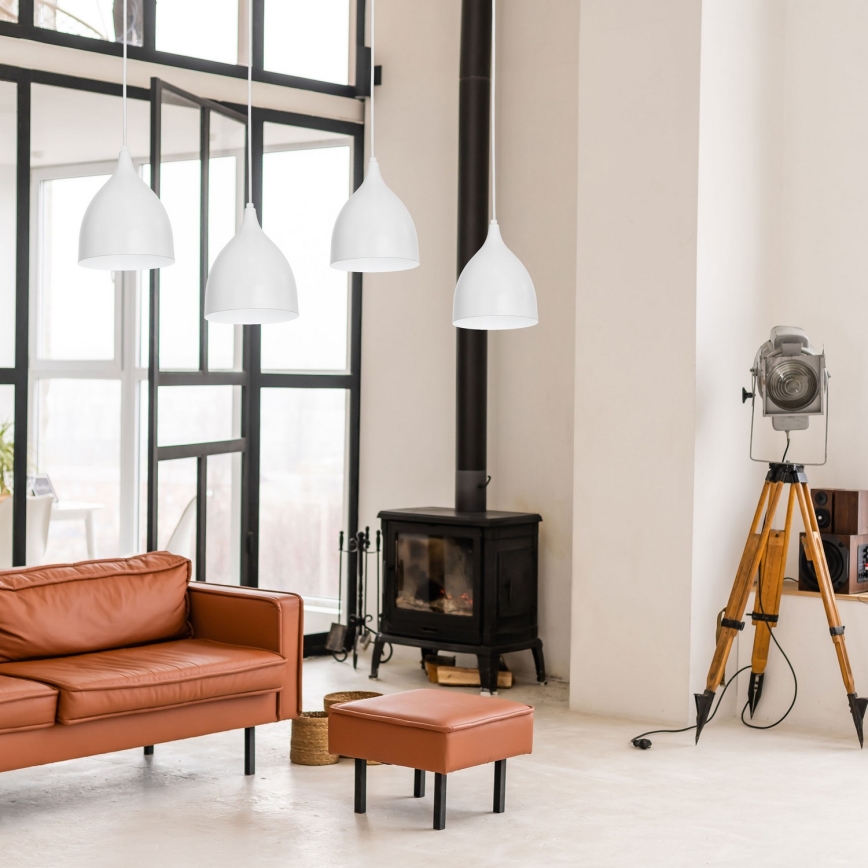 Lámpara colgante NOAK 4xE27/15W/230V gris