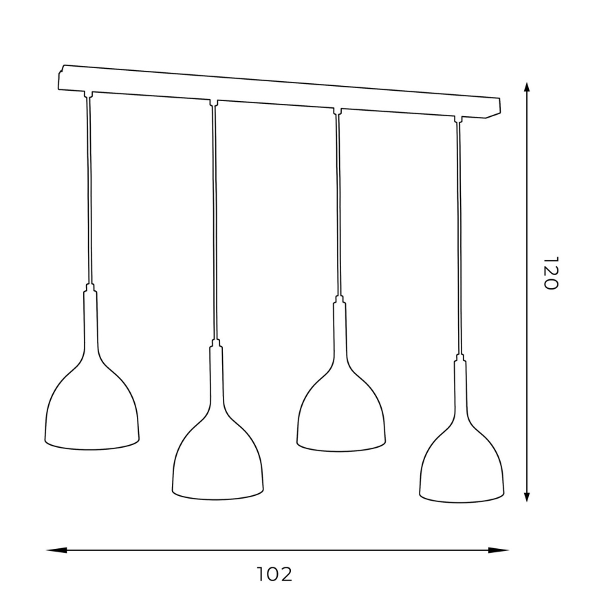 Lámpara colgante NOAK 4xE27/15W/230V gris