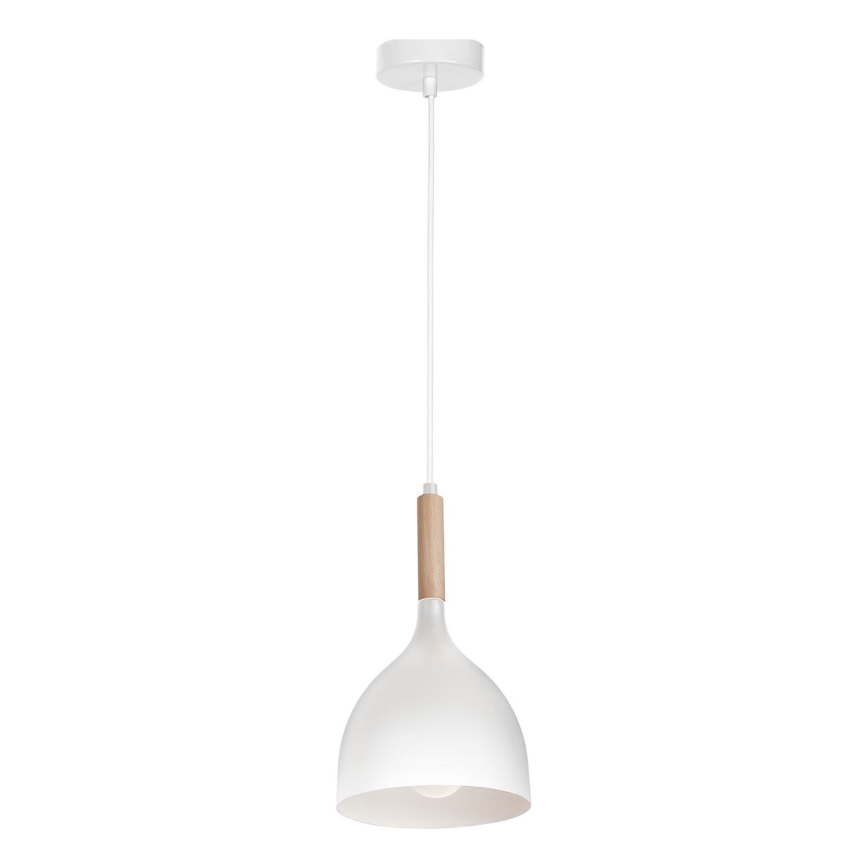 Lámpara colgante NOAK WOOD 1xE27/15W/230V blanco/haya