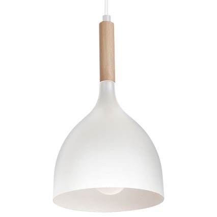 Lámpara colgante NOAK WOOD 1xE27/15W/230V blanco/haya