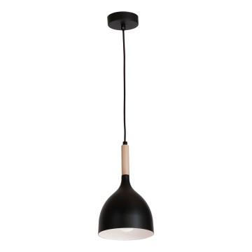 Lámpara colgante NOAK WOOD 1xE27/15W/230V negro/haya